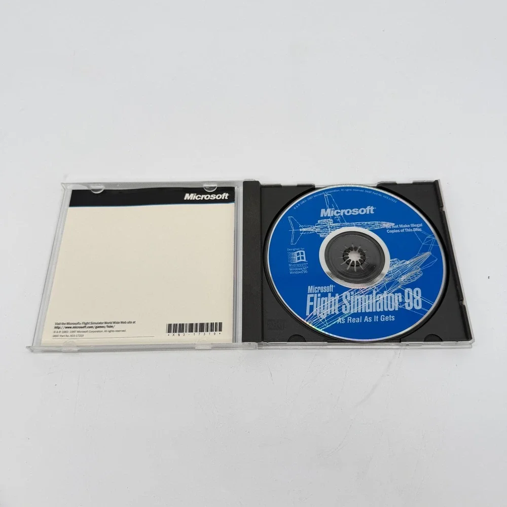 Microsoft Flight Simulator 98 PC Big Box Vintage Game Pilot's Handbook CD-ROM
